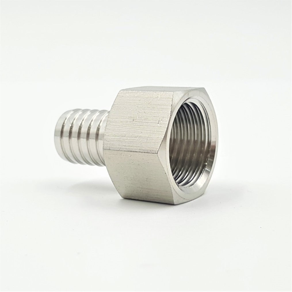 Stainless Steel 13mm Barb to 1/2Inch Female Fitting