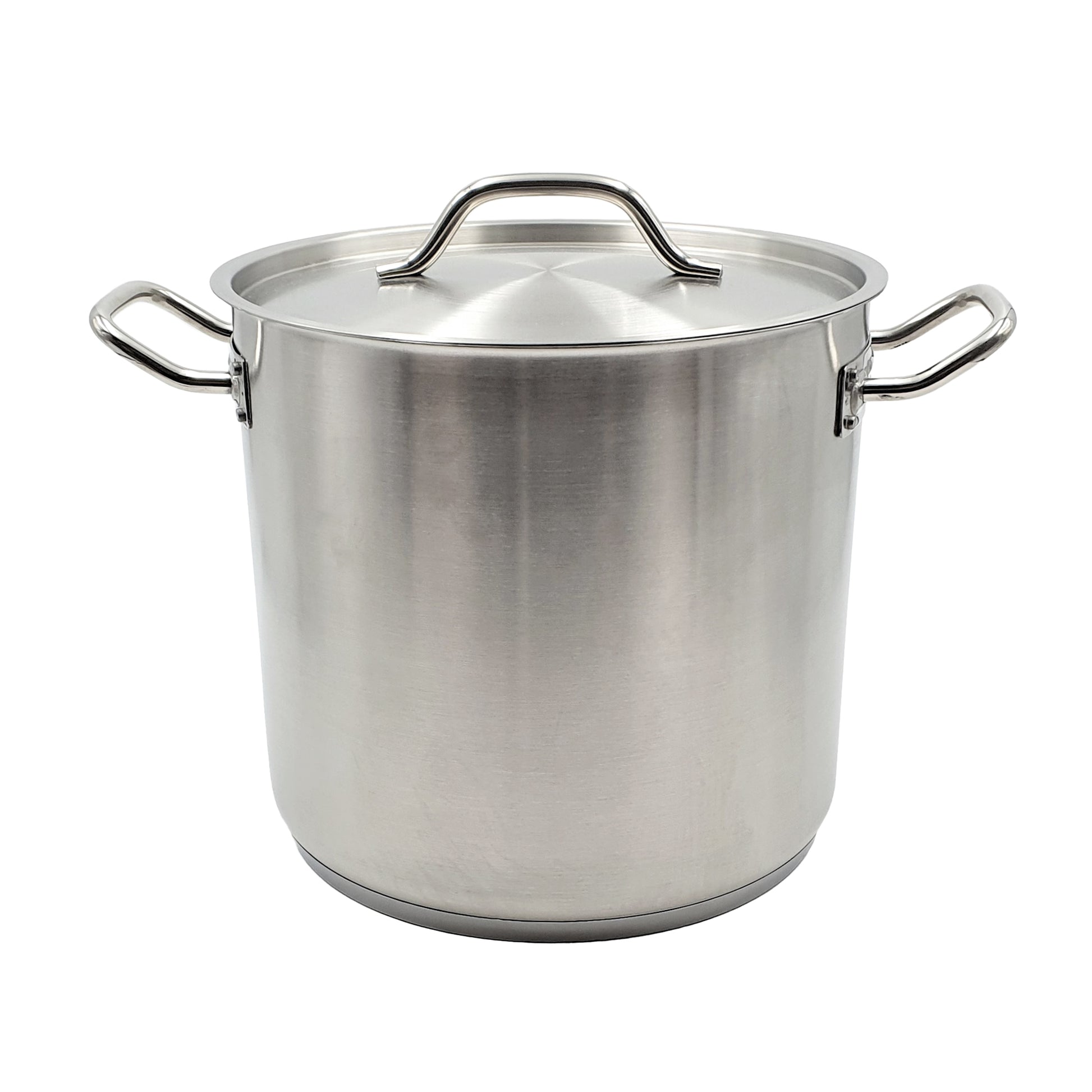 Italian Made 80 litre aluminium stock pot with lid used for making tomato passata sauce.