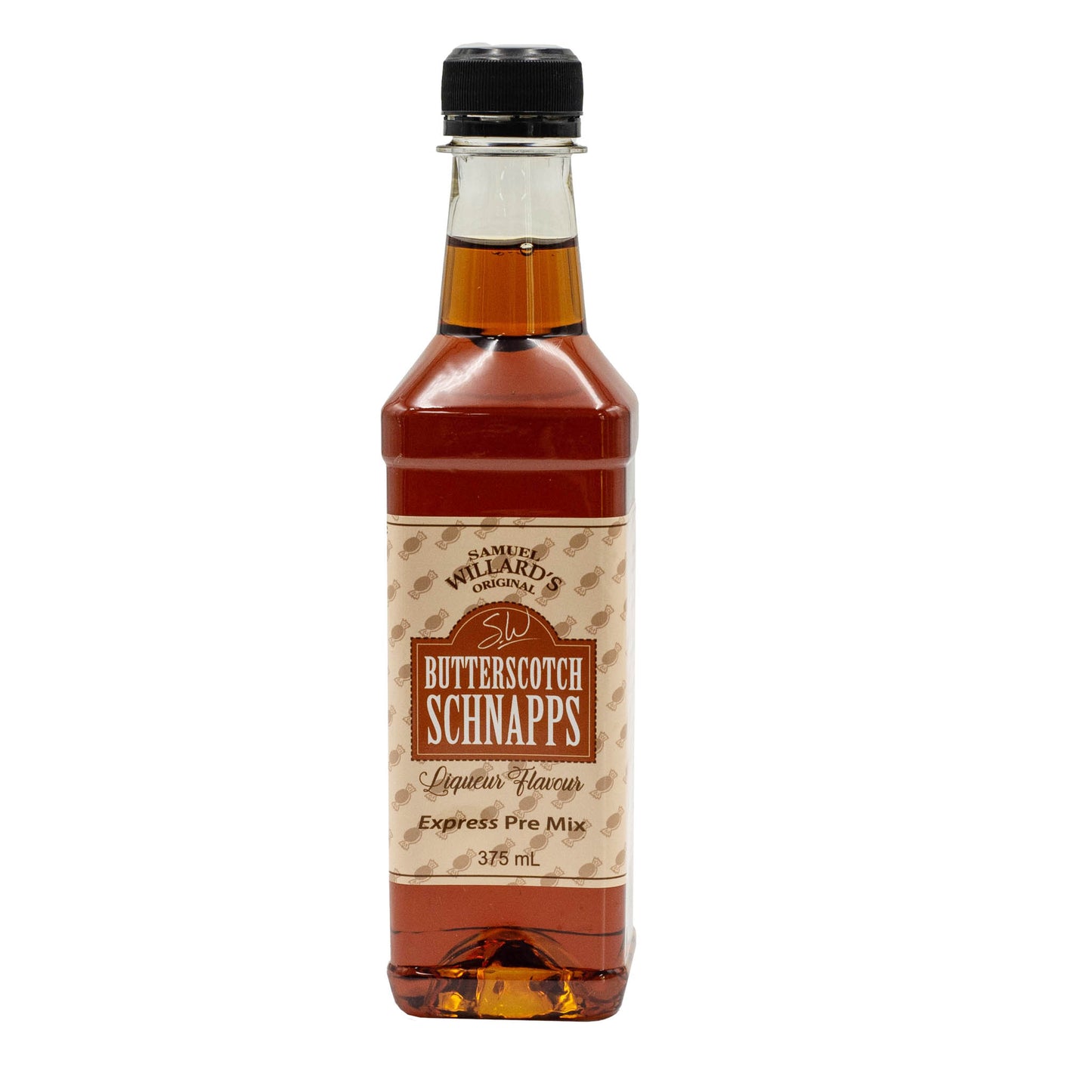 Samuel Willards Butterscotch Schnapps will make 1125mL of finished product from each 375mL bottle