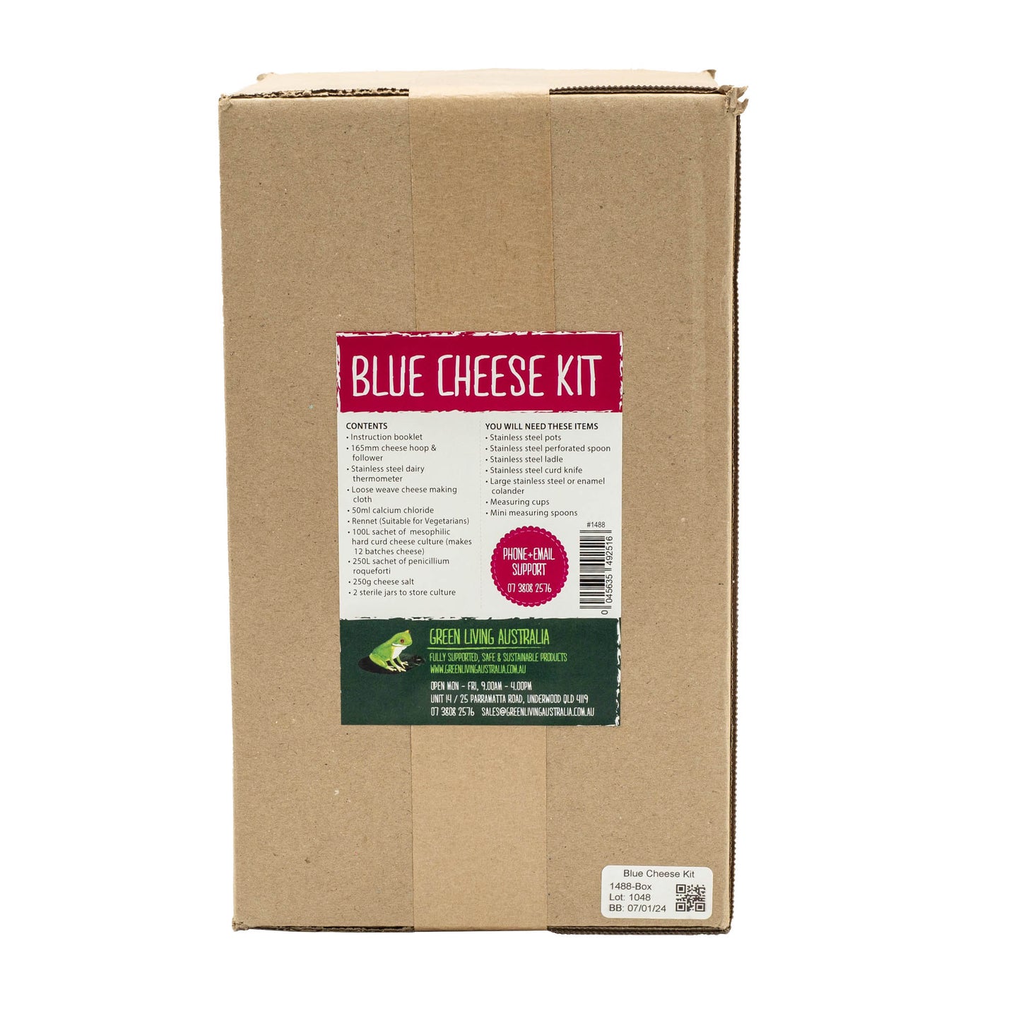 Blue cheese making kit contents and instructions