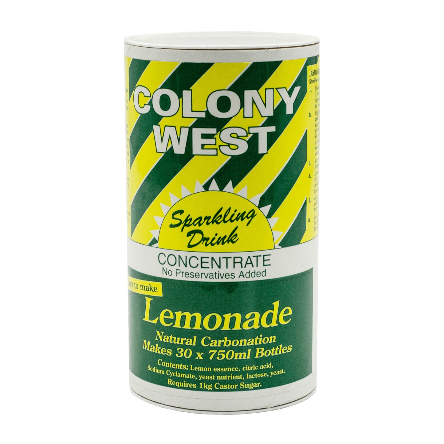 Colony west lemonade concentrate brew tin. Makes up to 23 litres. 