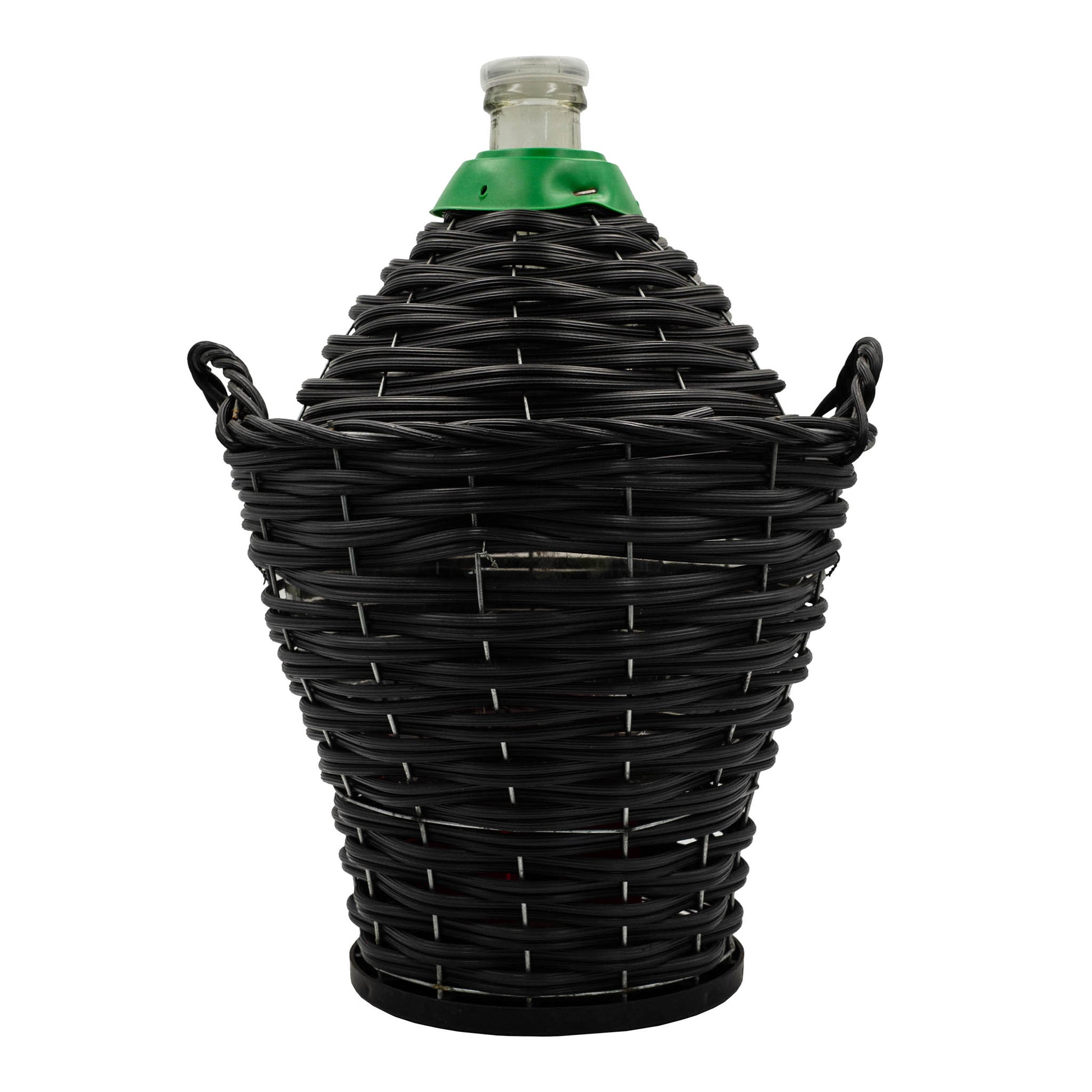 54 litre narrow neck demijohn with heavy weave basket for fermenting and storing wine. 