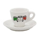 Italian Made Fiat print espresso cups and saucers