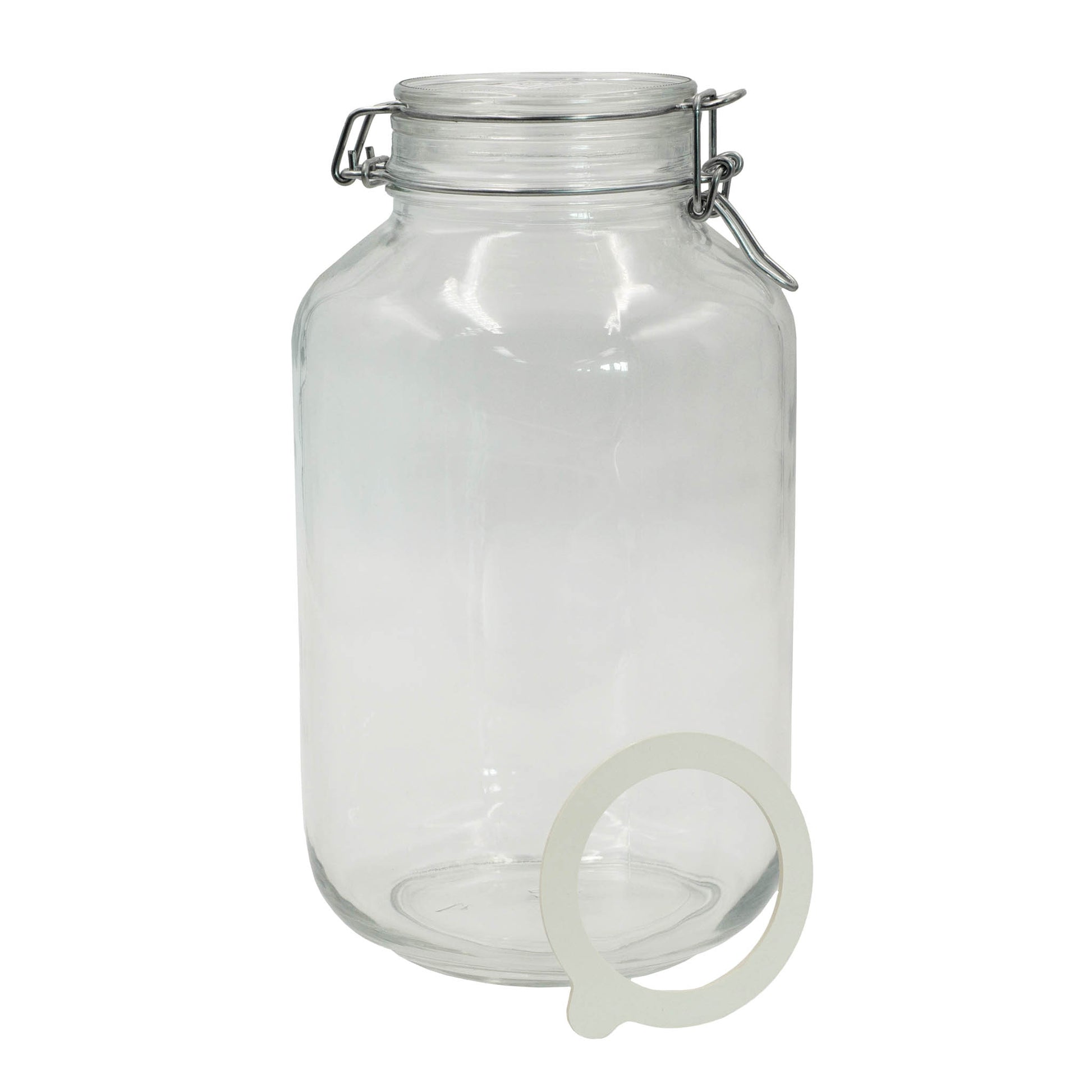 Italian made 5 litre FIDO jar with swing lid and rubber seal. For storing and fermenting oils, pickles, chutney or dry foods. 