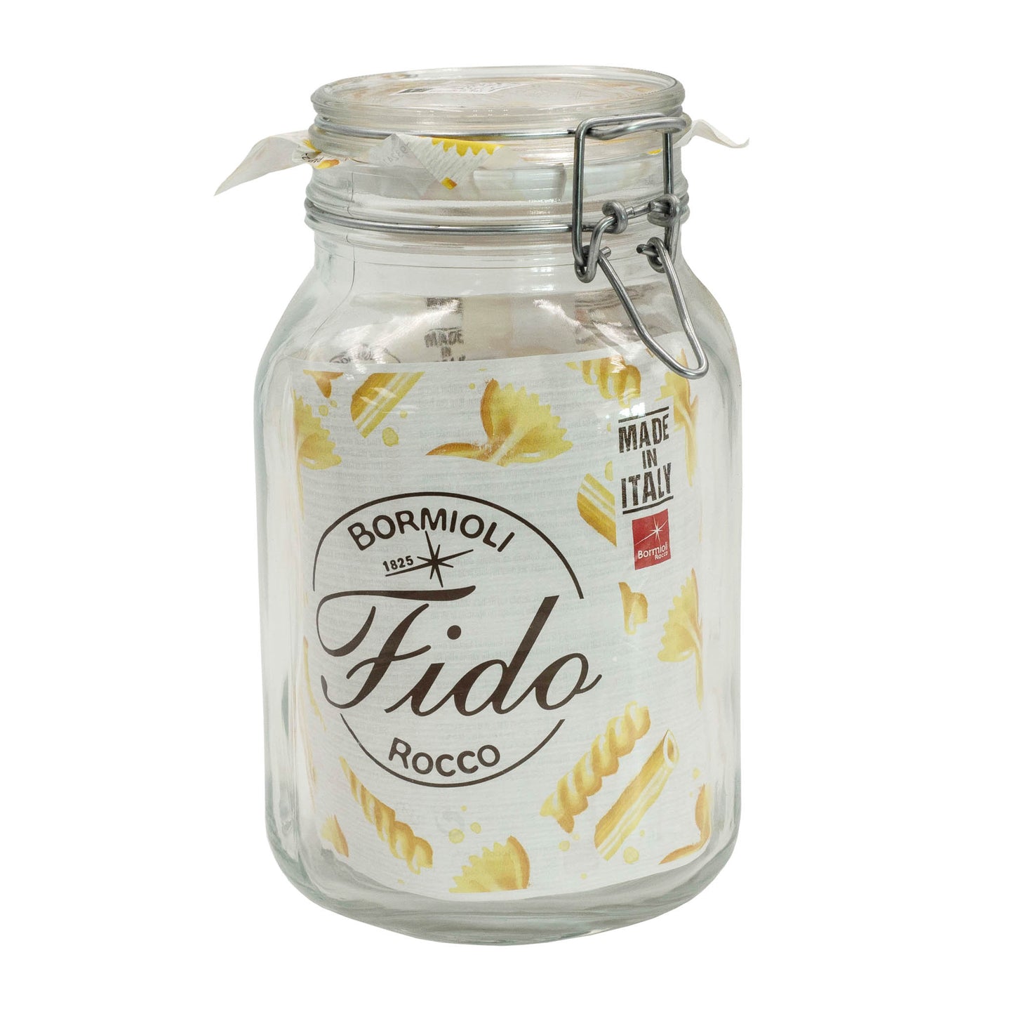 Italian made 1 litre FIDO jar with swing lid and rubber seal. For storing and fermenting oils, pickles, chutney or dry foods. 