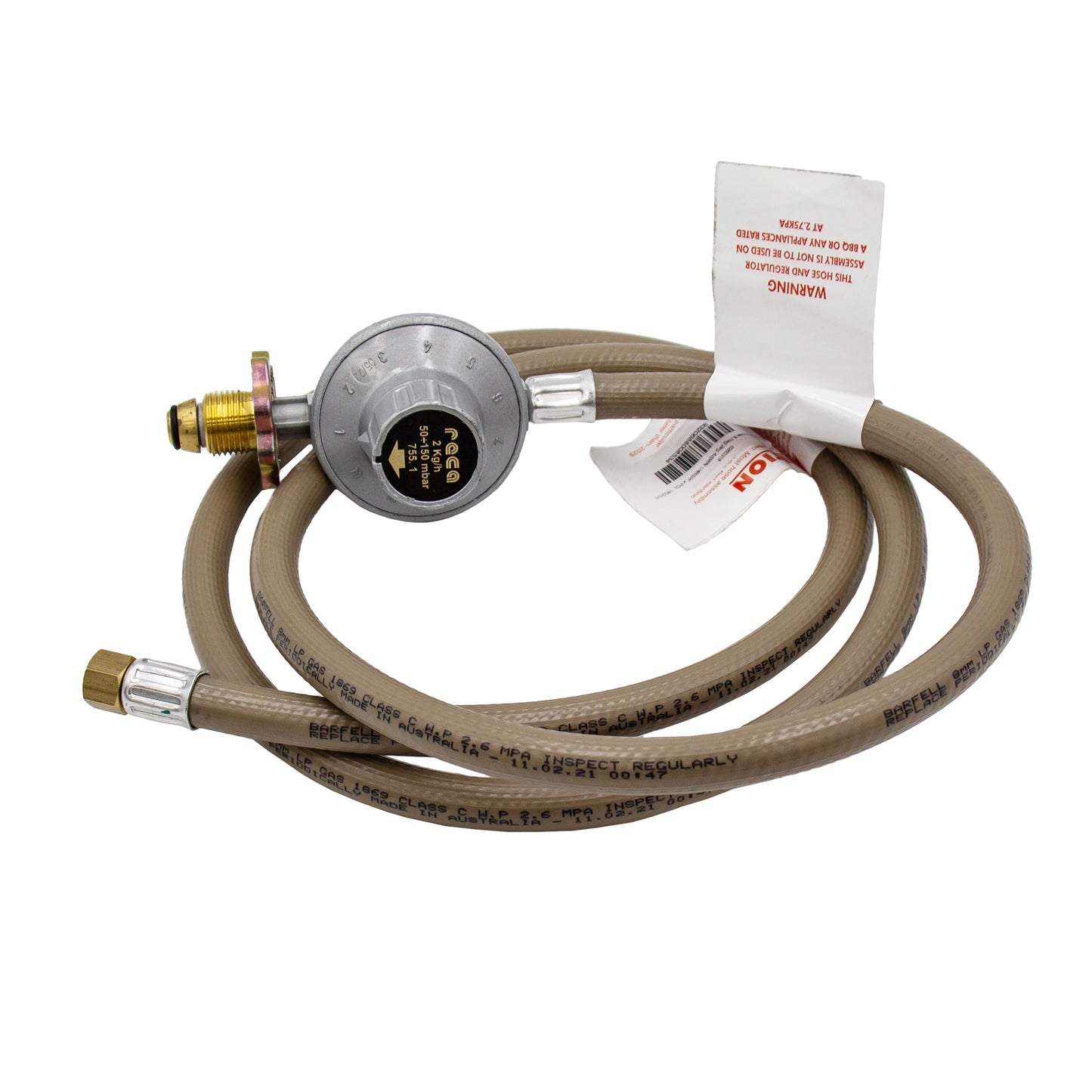 Adjustable gas regulator with 1800mm hose