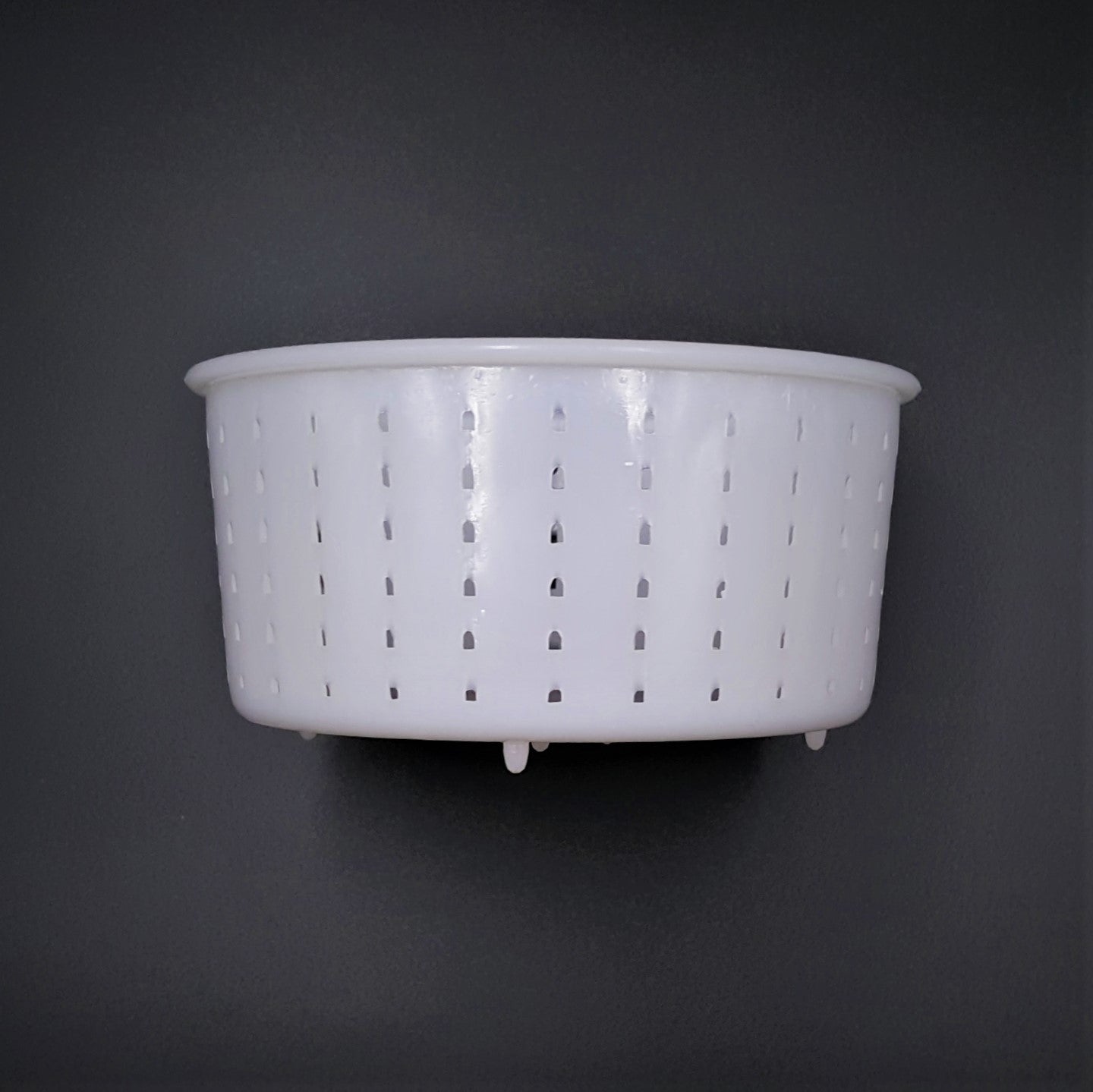 White food grade plastic Hard Cheese Small Hoop Mould Diam-14.5cm x H-7.3cm used to shape cheeses. 
