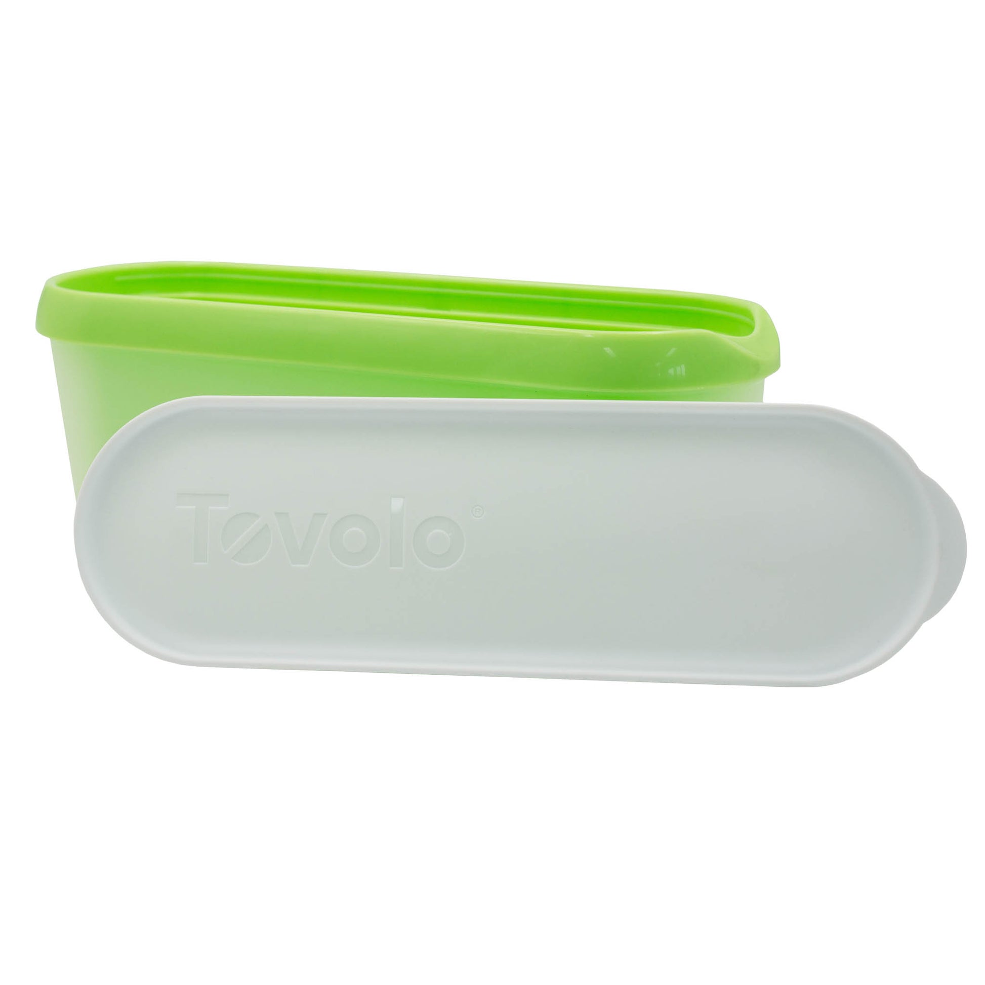 Tevolo Green food grade plastic ice cream tub for storing up to 1.4 litres of ice cream, sorbet or gelato. 