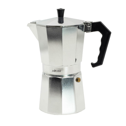 Nine cup Incasa Moka stovetop coffee percolator. Makes Italian style espresso in minutes. 