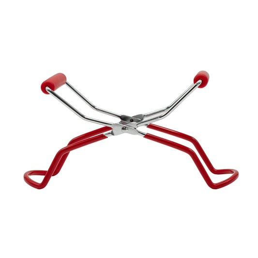 italian made metal and red jar lifter for lifting hot jars after sterilising.