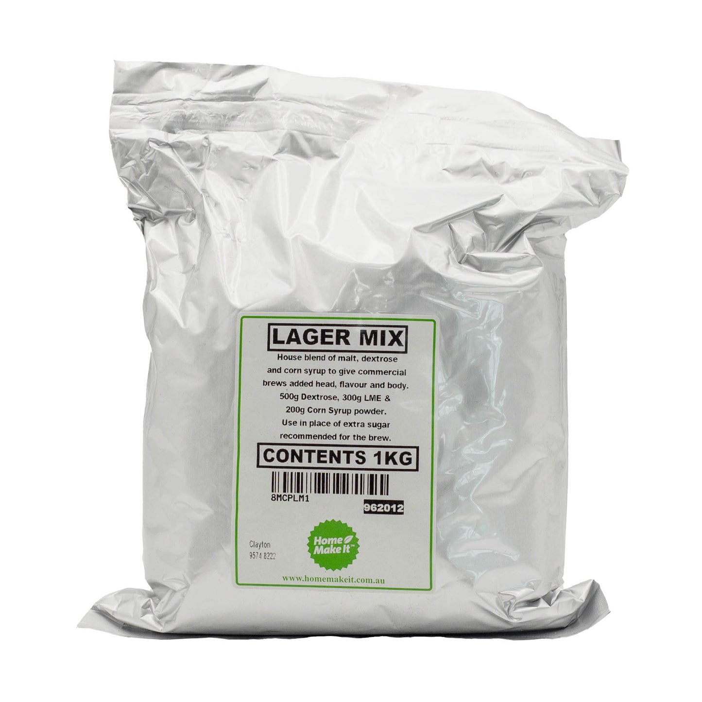 1kg. bag of dried lager malt mix. Specially formulated for lager style beers, head development and palate characteristics.