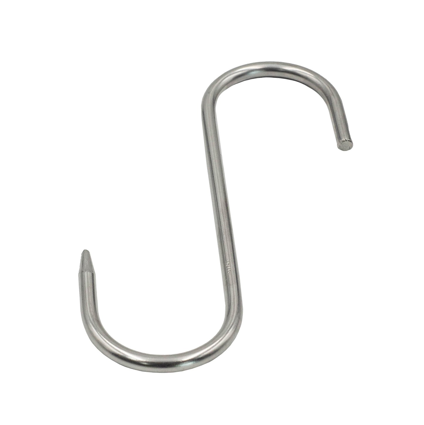 heavy duty stainless steel meat hook for hanging curing meats. 140mm by 5mm