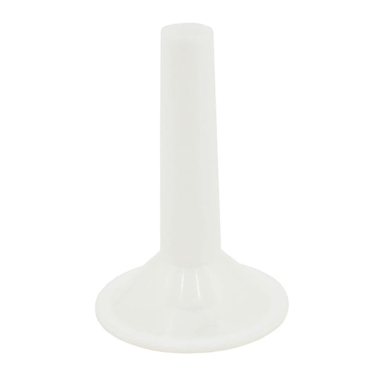white food grade plastic salami and sausage mincer funnel for size 8 mincers 15mm in diameter.