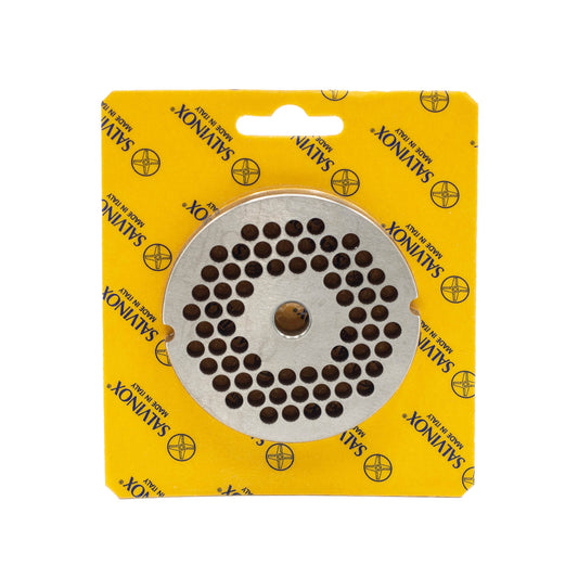 Size 22 with 6mm holes stainless steel replacement mincer plate for salami and sausage mincing machines. 