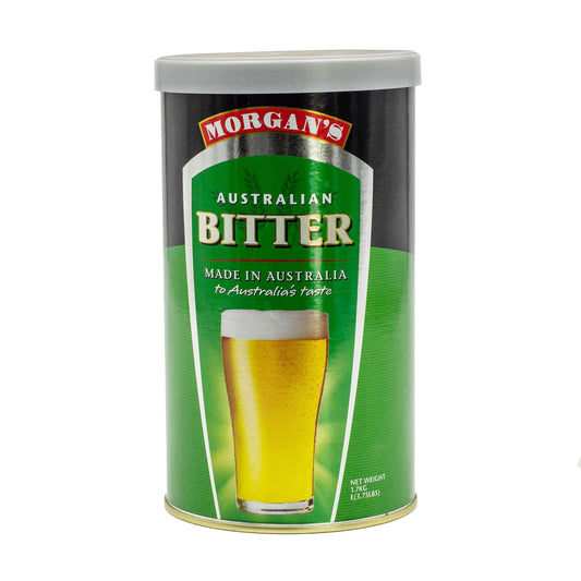 Morgans Australian Bitter brew tin makes a full-flavored brew, gentle in malt character with a full and robust hop bitterness.