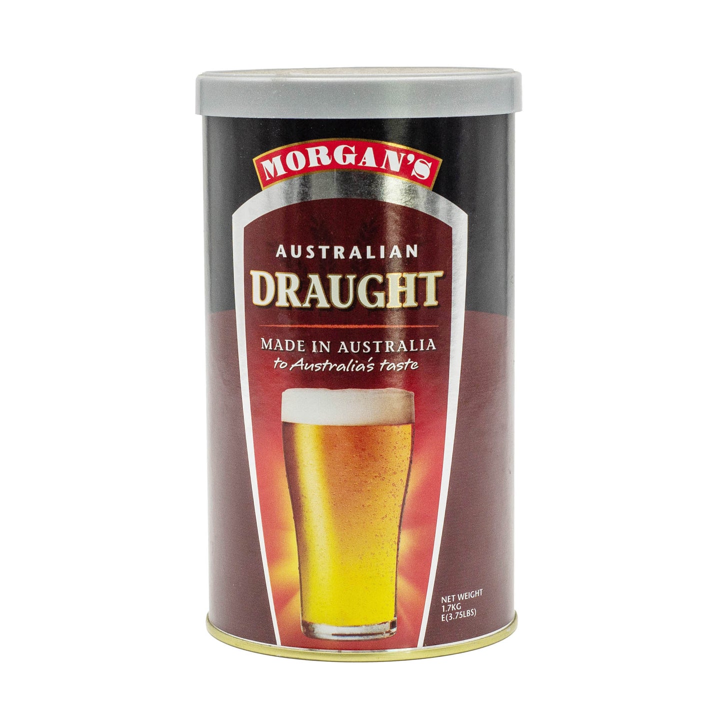Morgans Australian Draught brew tin makes a full flavoured beer in a traditional draught style with a golden in colour and subtle head. 