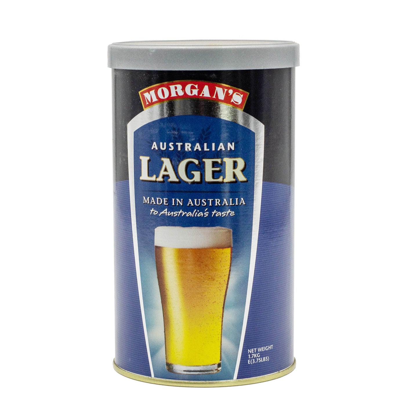 Morgans Australian lager brew tin makes a crisp and bold in flavour beer with a refreshing clean head and golden colour