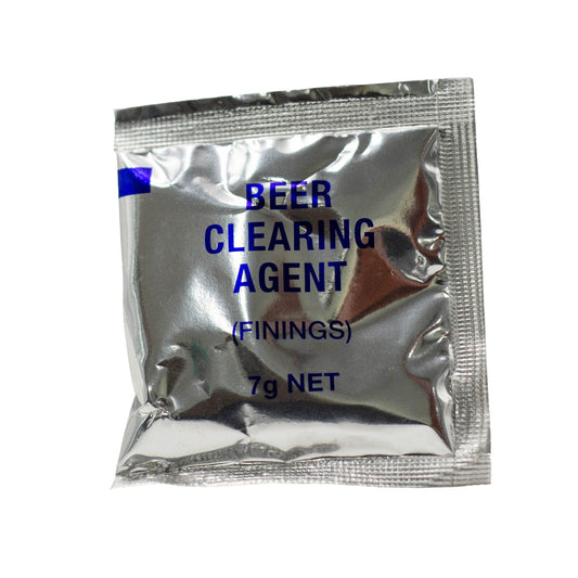 7g packet of gelatin beer finings used for clarifying beer.