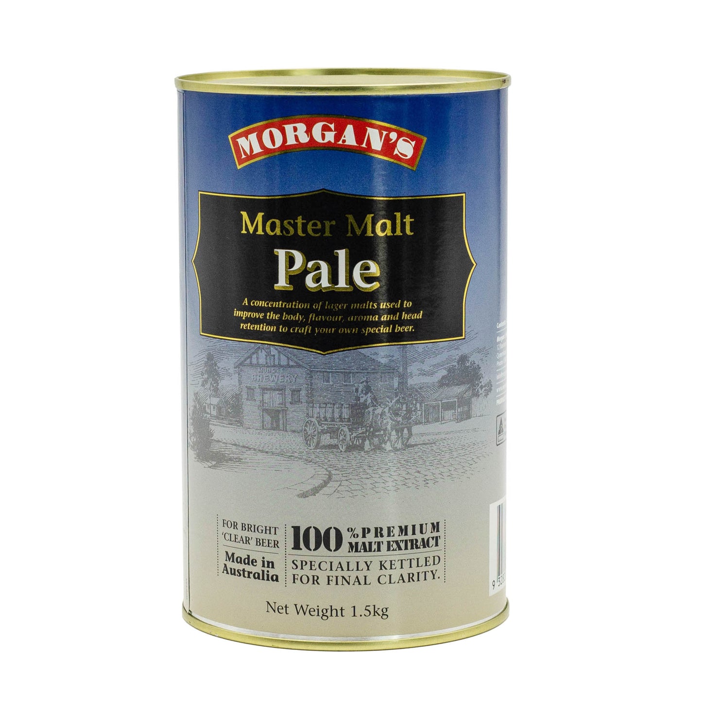 Morgans Master Malt Pale brew tin for a Grainy Candy flavour and aroma.