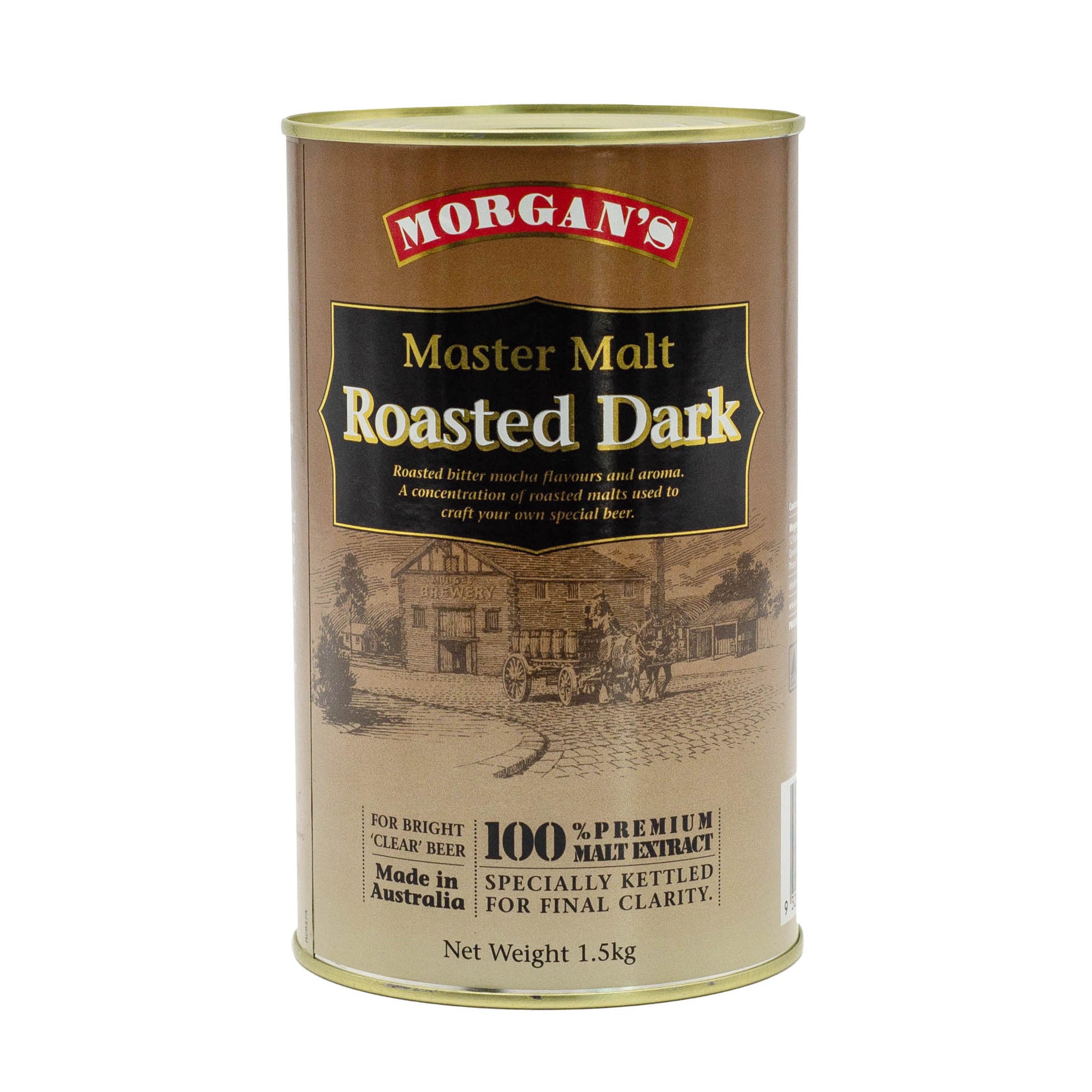 Morgans Master Malt Roasted dark brew tin is perfect for Roasted Bitter Mocha Flavours and Aroma