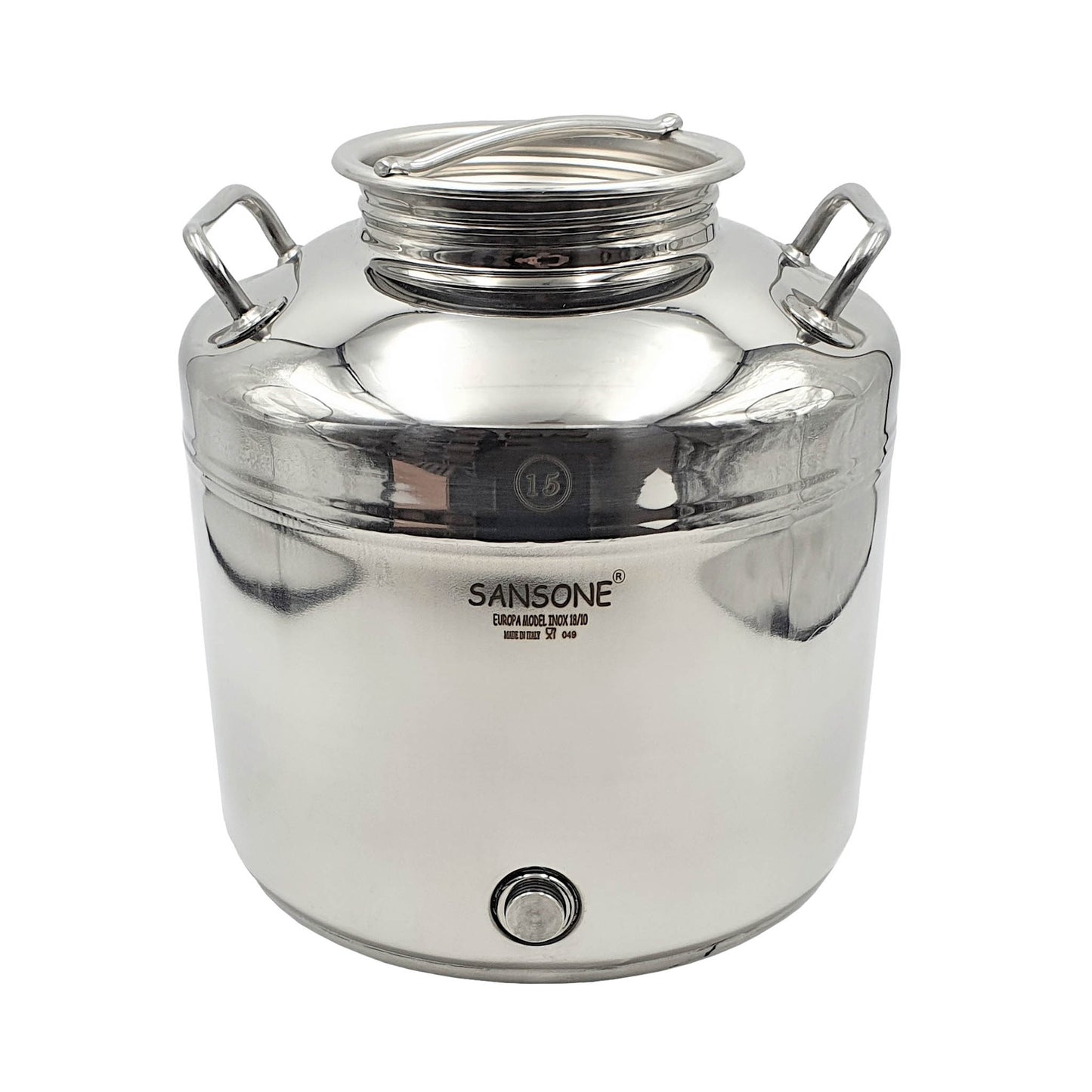 italian made stainless steel olive oil tank with space for tap.