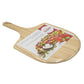 wooden pizza paddle made with natural quality timber with tapered edges. Has a leather strap to hang.  