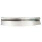 Stainless steel professional quality pizza cutter with curved handle for easy use. 