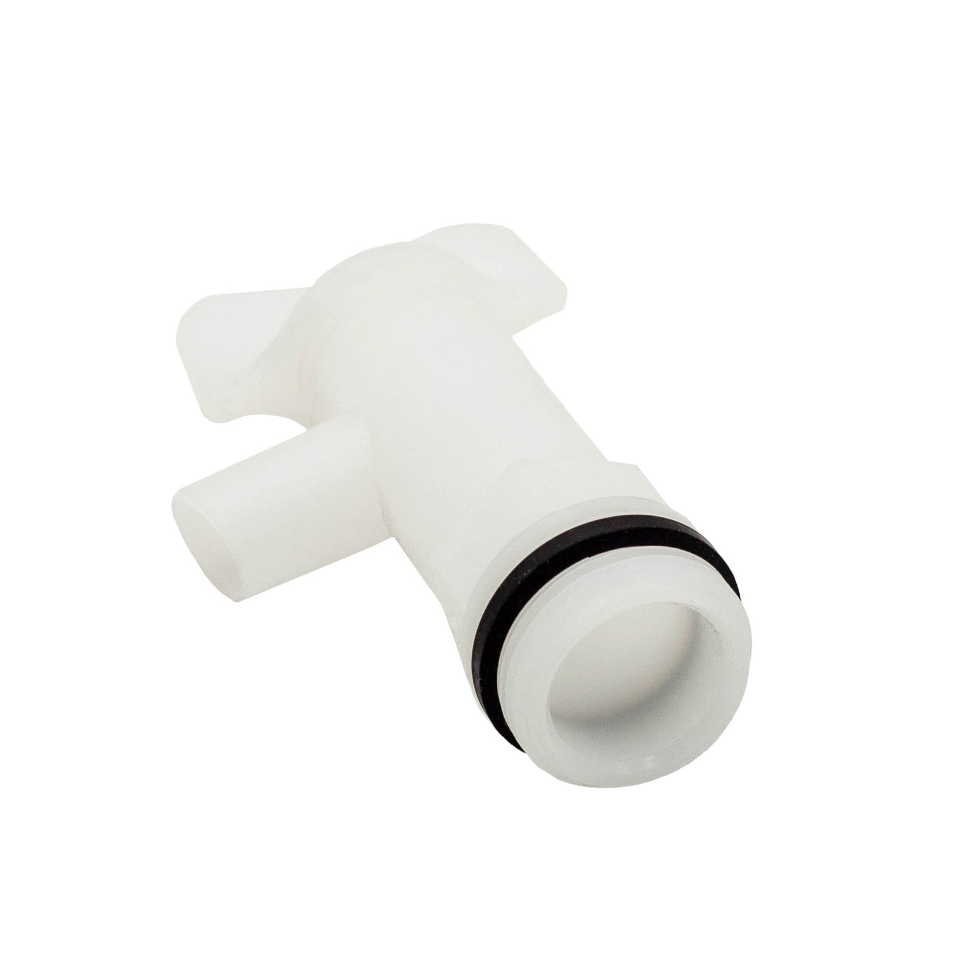 White plastic tap with 19mm thread to suit our 15, 30 and 60 litre plastic fermenters.
