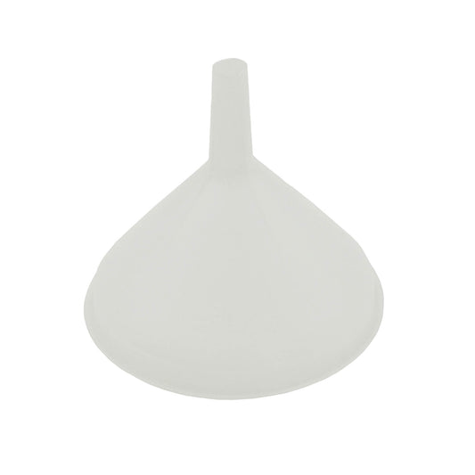 15cm diameter white food grade plastic funnel with filter rest. 