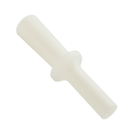 White food grade plastic plunger for pushing meat or tomatoes into mincing machines. 