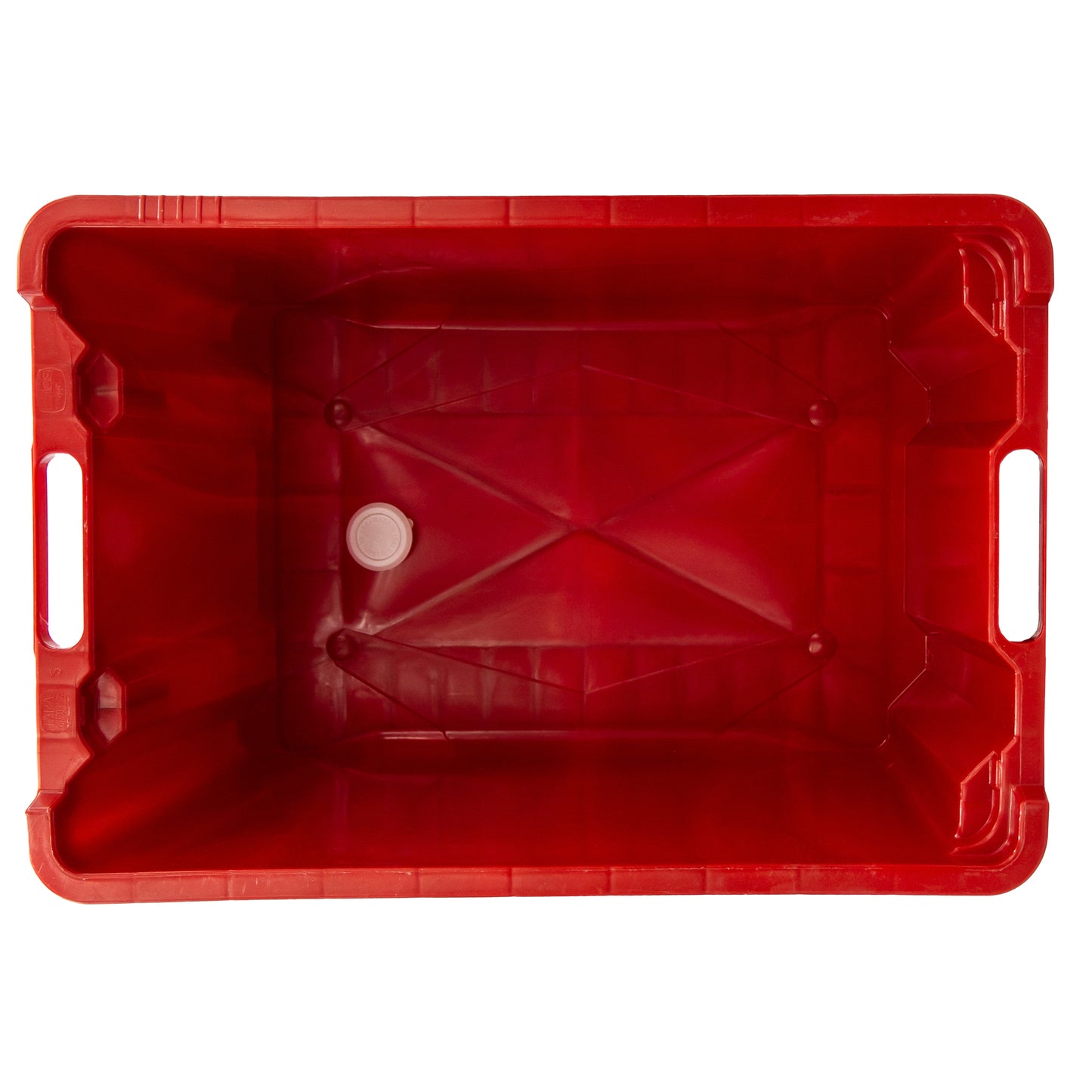 40 litre red crate food grade plastic crate with tomato sauce passata filling nozzle