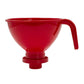 Italian Made food grade red plastic funnel for filling passata jars and bottles. 