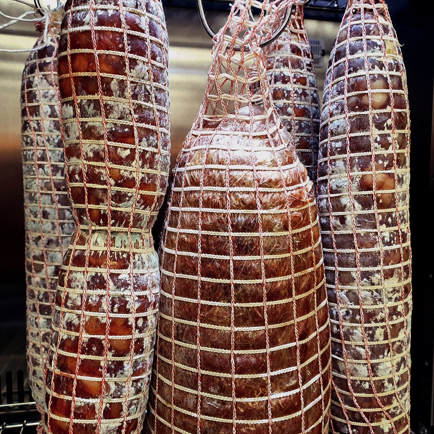 Salami netting used for holding salami shape while curing. 