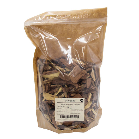 750g bag of Mesquite wood chips for smoking meats