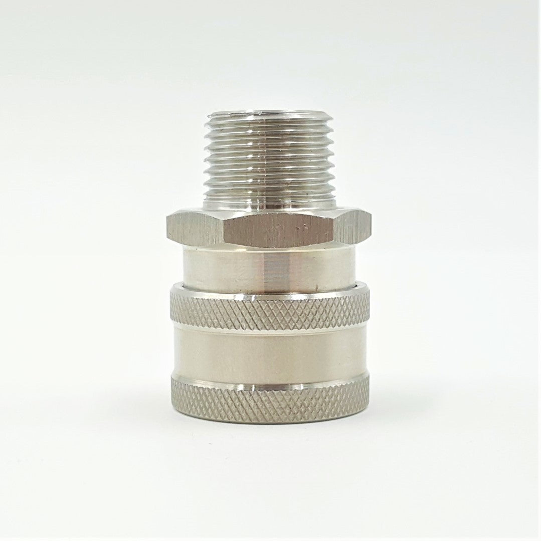S/steel male disconnect head with 13mm barb