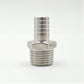 Stainless Steel 13mm Barb to 1/2Inch Male Fitting