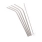 set of four stainless steel reusable straws with cleaning brush