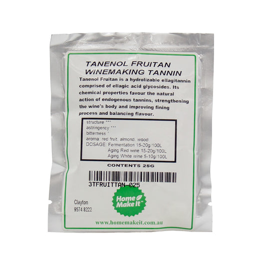 25g bag of tannin tanenol fruitan used in wine making