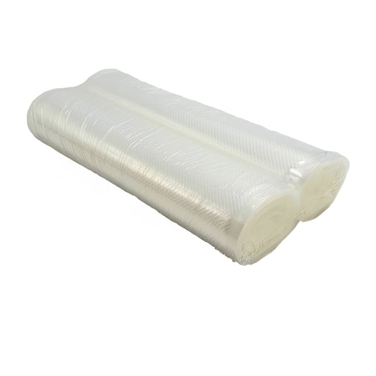 twin pack of rolls of vacuum sealing bags 20cm wide by 6 metres long each