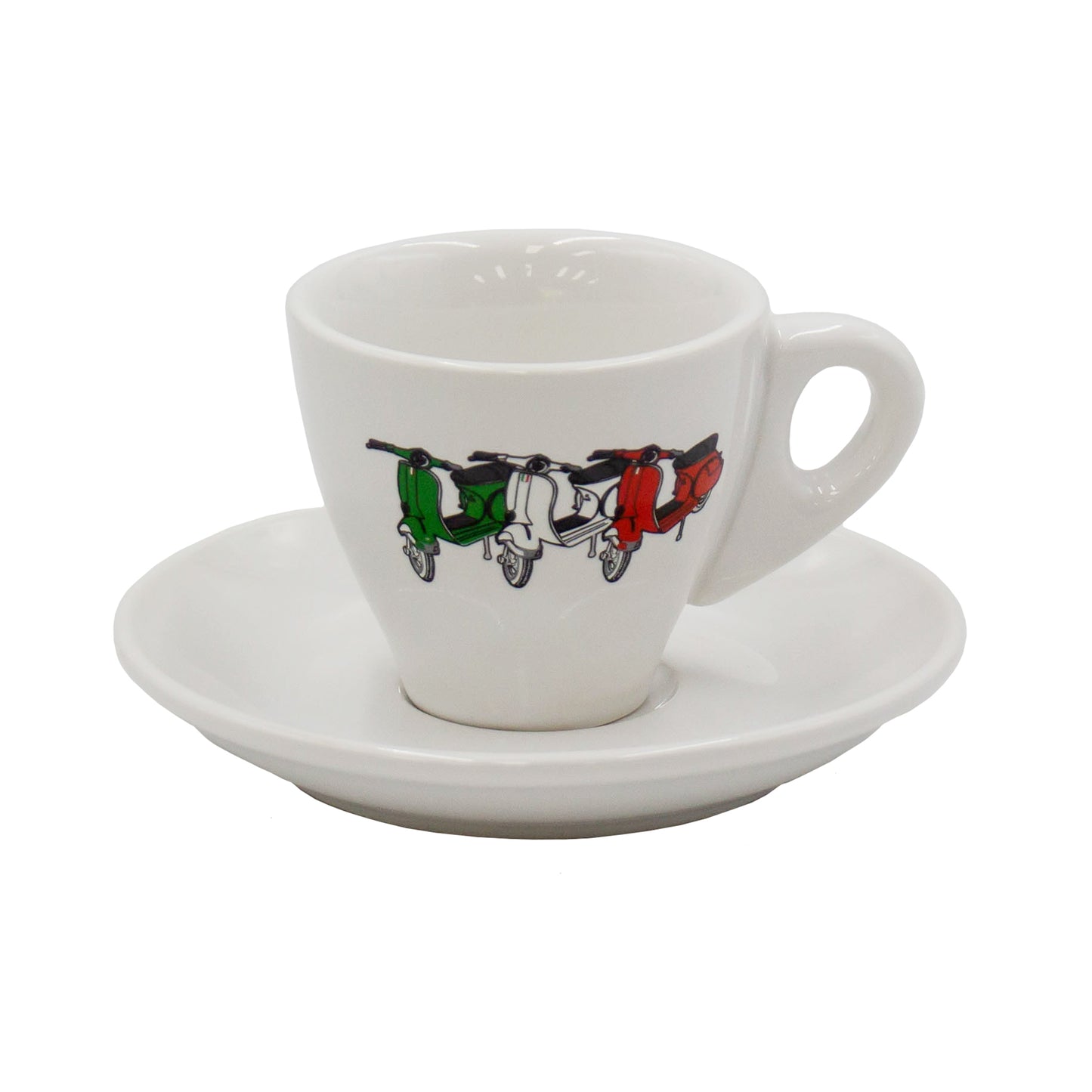 italian made vespa print espresso cup and saucer