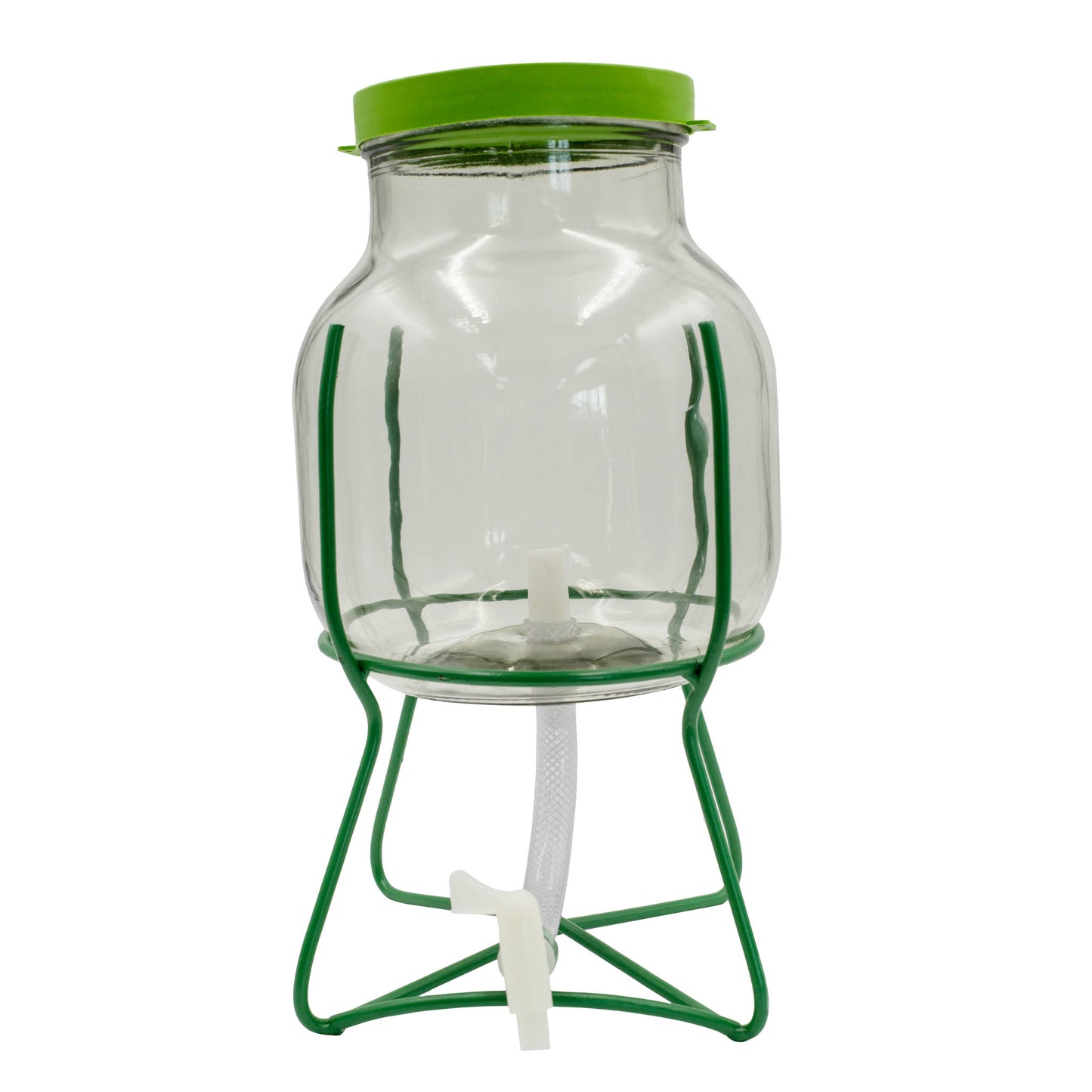 Demijohn 5Lt Wide Neck with Iron Frame & Tap for storing and dispensing vinegar or water.